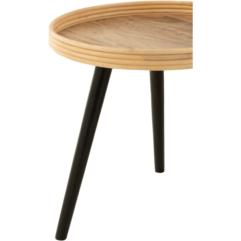Table basse Gigogne Ronde en Bois de manguier Naturel Noir Melvin - 2