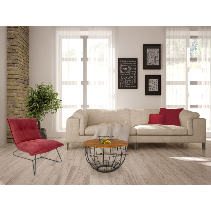 Table basse moderne Ronde en Bois de manguier massif Marron Métal Noir Melyra - 8