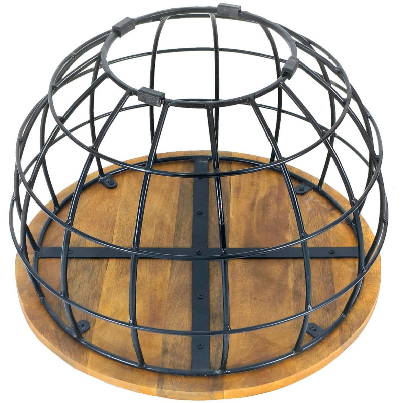 Table basse moderne Ronde en Bois de manguier massif Marron Métal Noir Melyra - 5