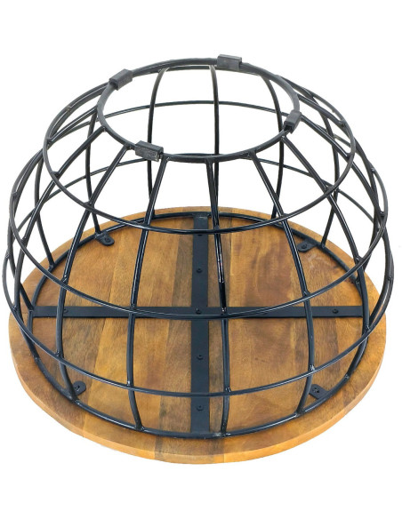 Table basse moderne Ronde en Bois de manguier massif Marron Métal Noir Melyra - 5