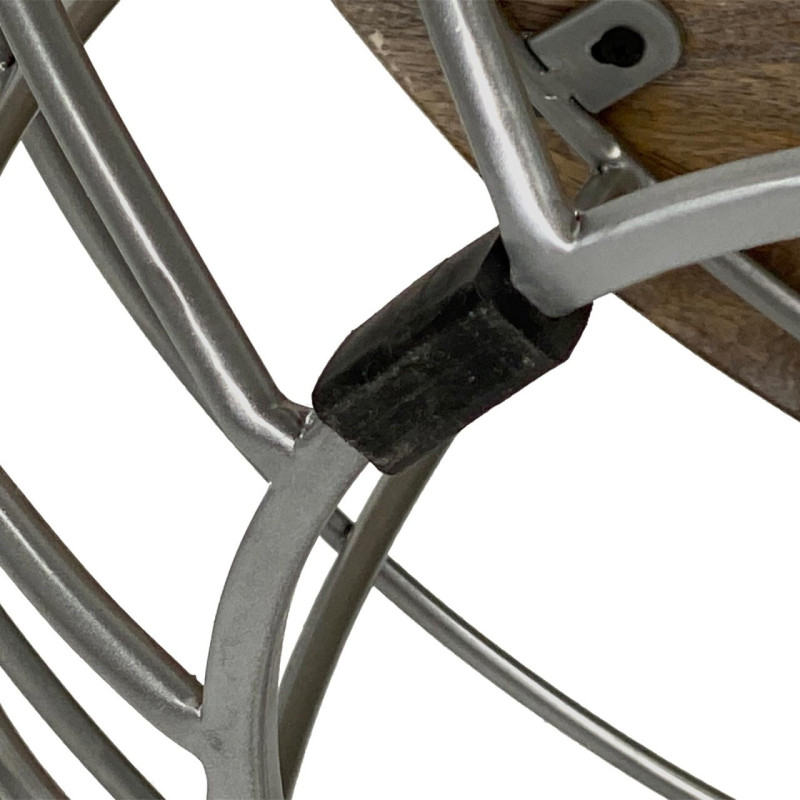 Table basse moderne Ronde en Bois de manguier massif Marron blanchi Métal Gris Melyra - 7