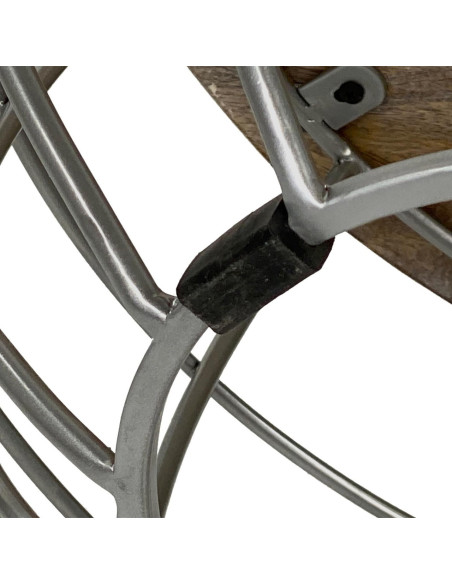 Table basse moderne Ronde en Bois de manguier massif Marron blanchi Métal Gris Melyra - 7