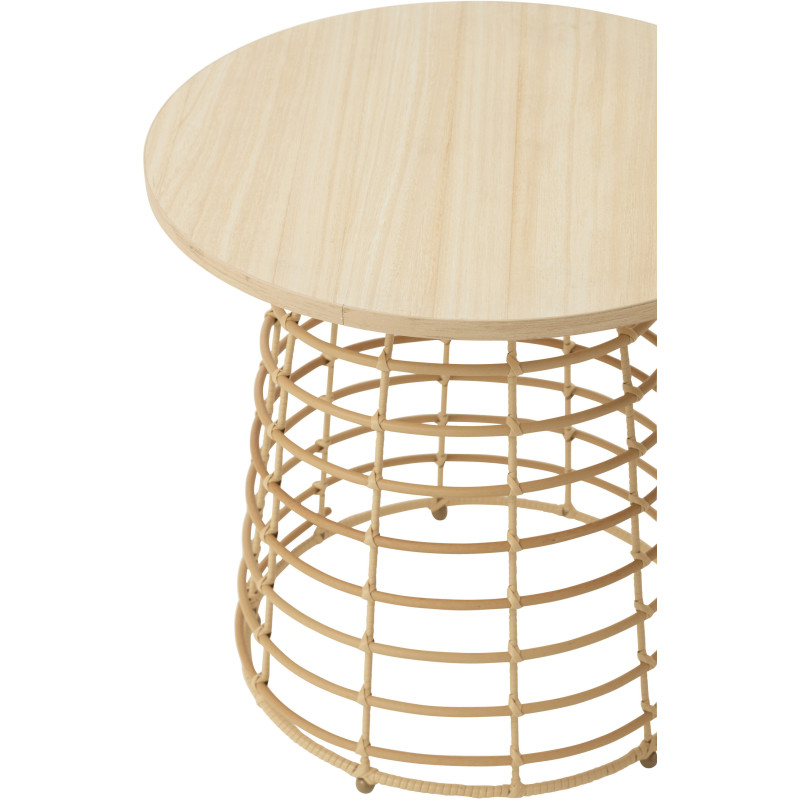 Table basse Gigogne Ronde en Bois Naturel Rahma J-Line - 4