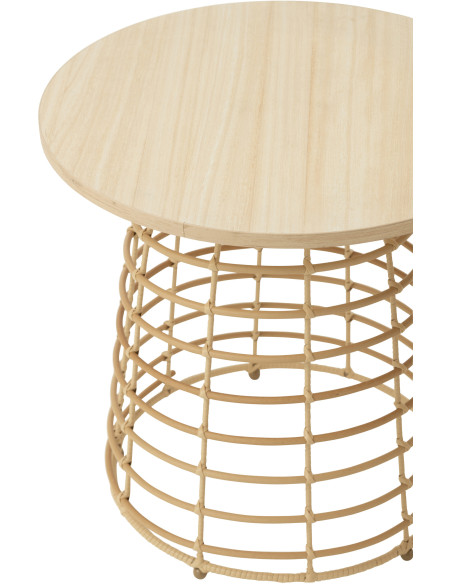 Table basse Gigogne Ronde en Bois Naturel Rahma J-Line - 4