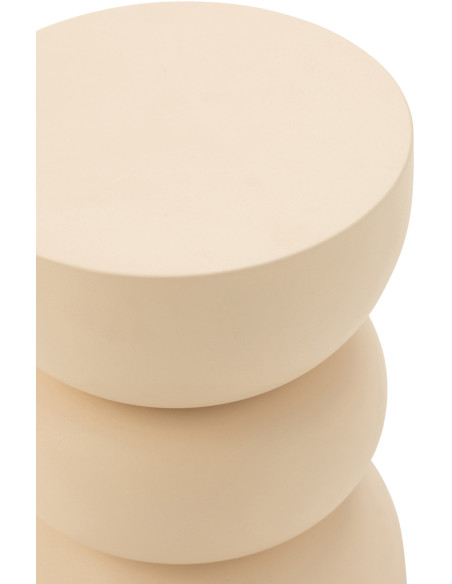 Table d'appoint Ronde en Métal Beige Lise - 3