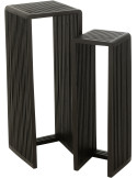 Lot de 2 sellettes en teck recyclé noir 75 et 88 cm Octave