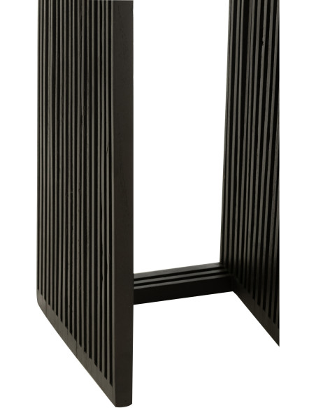 Sellette haute Gigogne Carrée en Bois de teck recyclé Noir Octave - 6