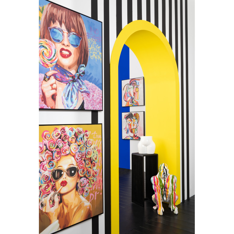 Sellette haute Gigogne Carrée en Bois de teck recyclé Noir Octave - 11