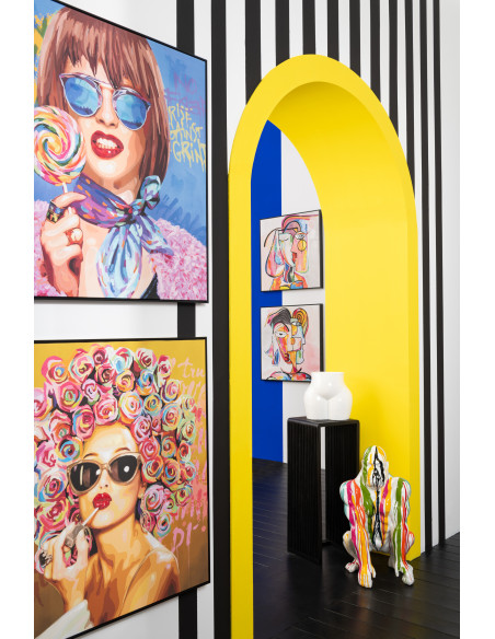 Sellette haute Gigogne Carrée en Bois de teck recyclé Noir Octave - 11