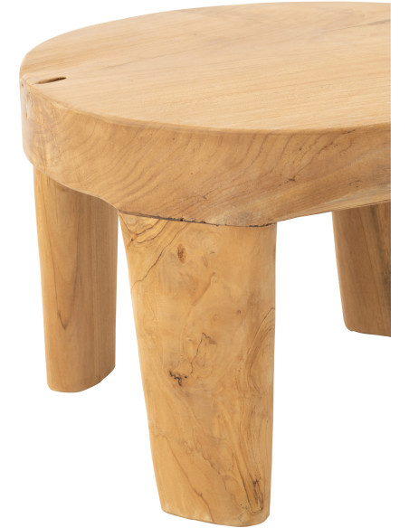 Table basse Gigogne Ronde en Bois de teck Naturel Maelie - 3