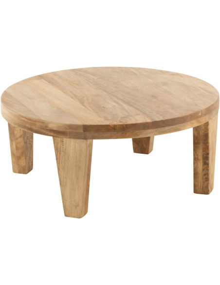 Table basse Ronde en Bois de manguier Naturel Sihem - 1