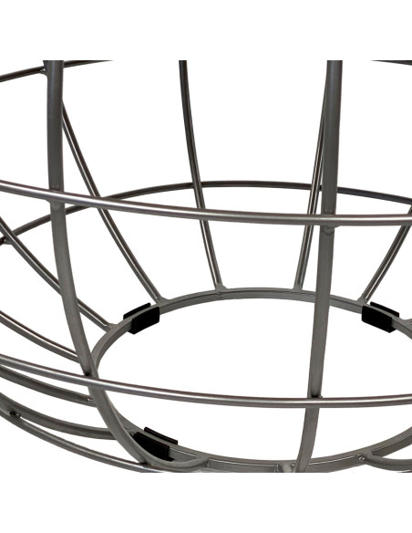 Table basse moderne Ronde en Bois de manguier massif Marron blanchi Métal Gris Velron - 8