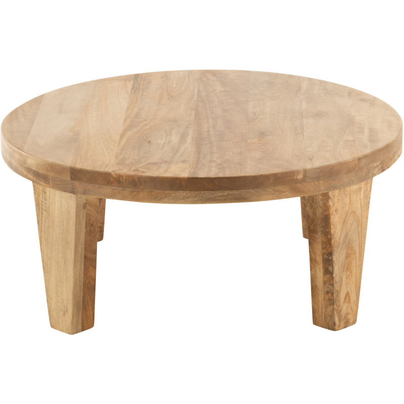 Table basse Ronde en Bois de manguier Naturel Sihem - 5