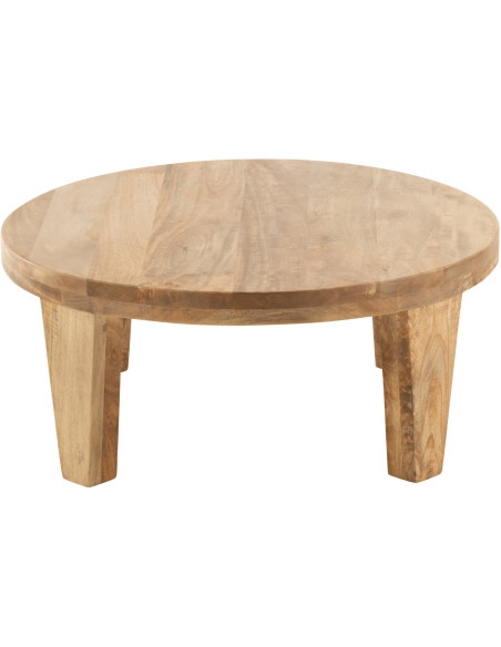 Table basse Ronde en Bois de manguier Naturel Sihem - 5