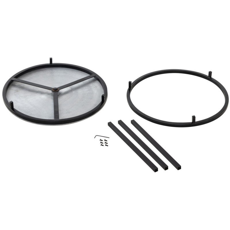 Table basse moderne gigogne Ronde en Métal Argenté Noir Vexira - 7