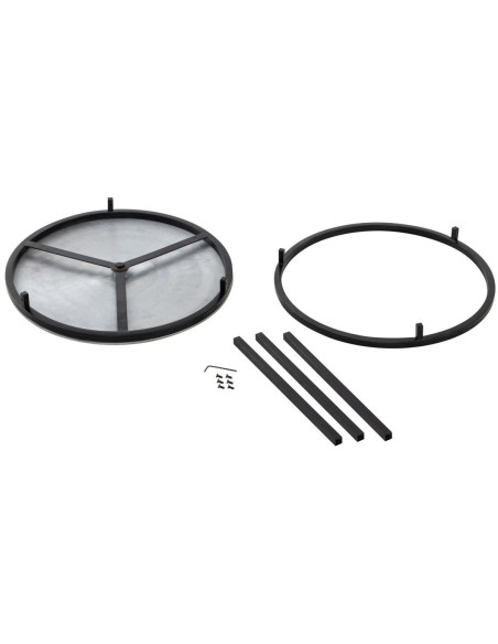 Table basse moderne gigogne Ronde en Métal Argenté Noir Vexira - 7