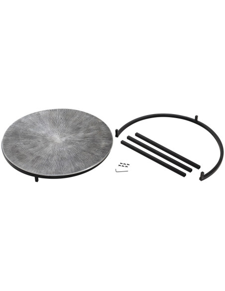 Table basse moderne gigogne Ronde en Métal Argenté Noir Vexira - 8