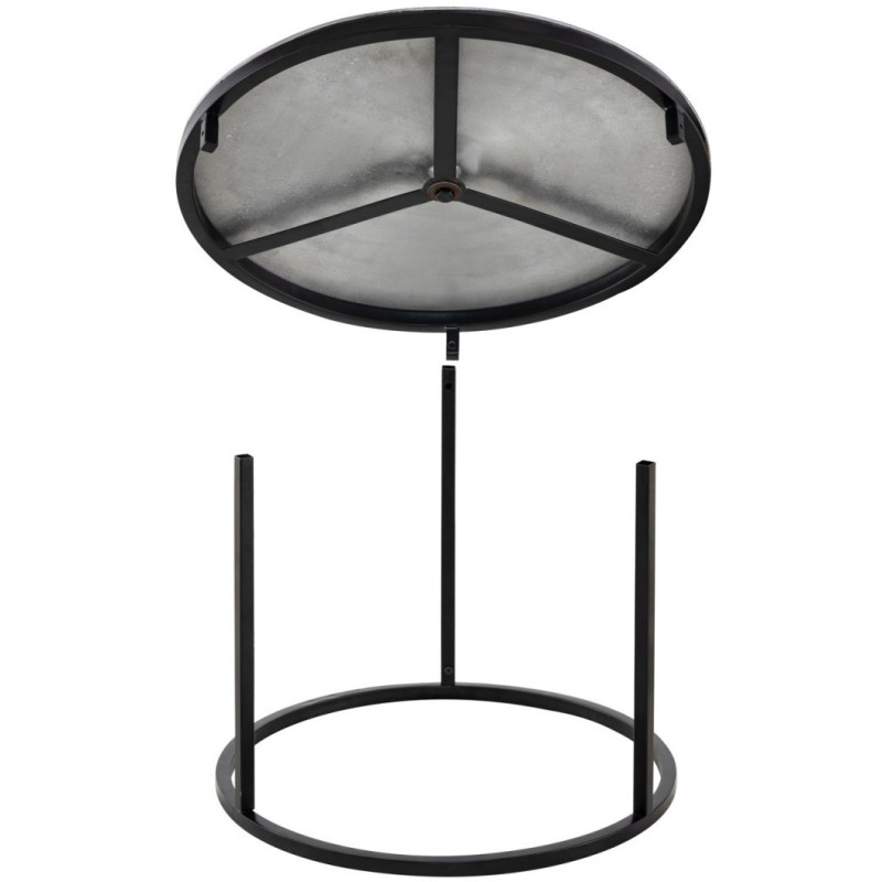Table basse moderne gigogne Ronde en Métal Argenté Noir Vexira - 9