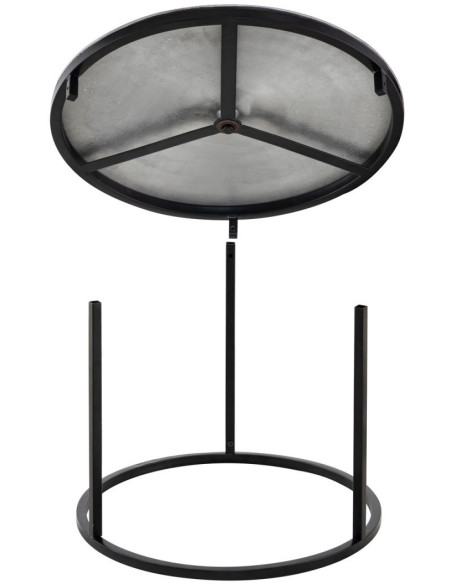 Table basse moderne gigogne Ronde en Métal Argenté Noir Vexira - 9