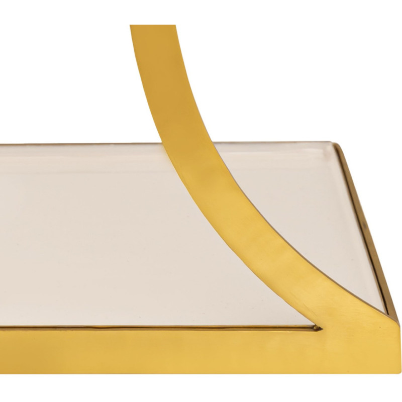 Table d'appoint moderne Rectangulaire en Métal Doré Blanc Kelora - 5