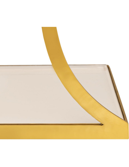 Table d'appoint moderne Rectangulaire en Métal Doré Blanc Kelora - 5