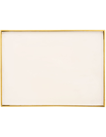 Table d'appoint moderne Rectangulaire en Métal Doré Blanc Kelora - 6