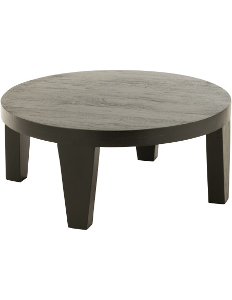 Table basse Ronde en Bois de manguier Noir Sihem - 1
