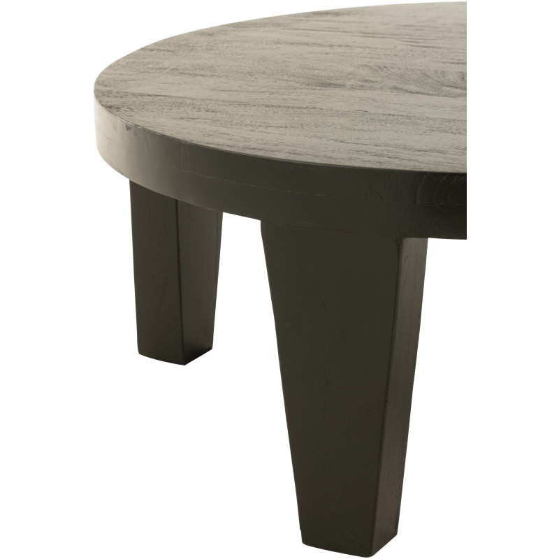 Table basse Ronde en Bois de manguier Noir Sihem - 2