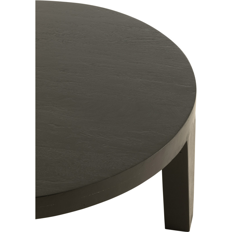Table basse Ronde en Bois de manguier Noir Sihem - 3