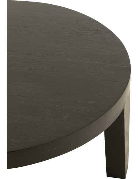 Table basse Ronde en Bois de manguier Noir Sihem - 3