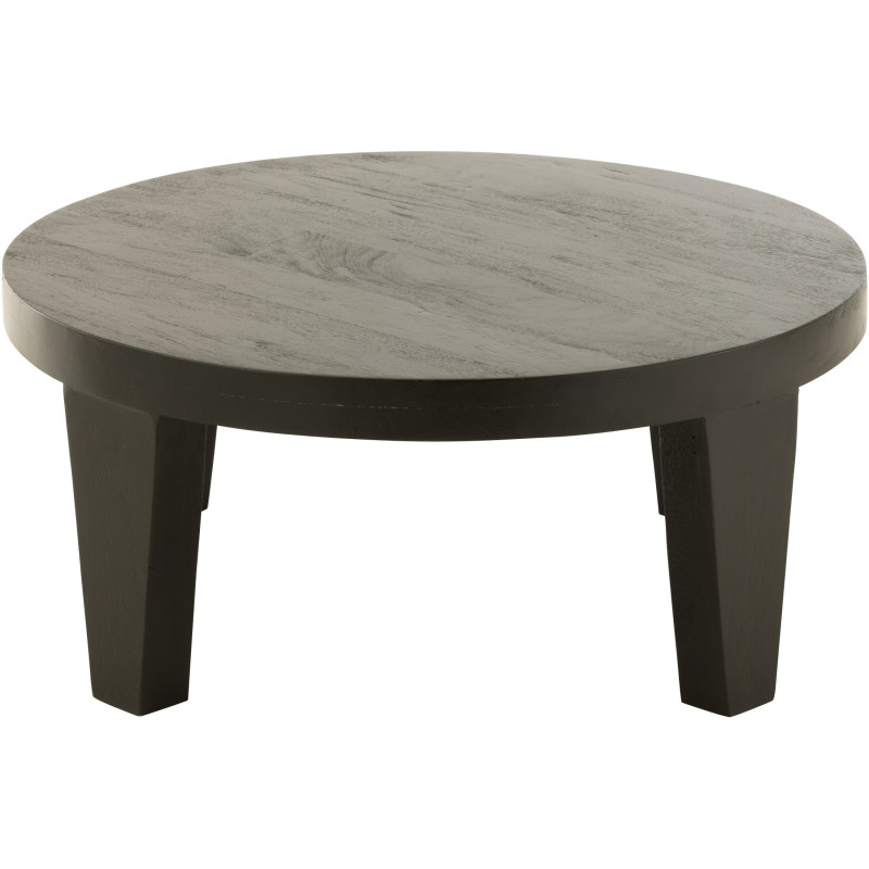 Table basse Ronde en Bois de manguier Noir Sihem - 4