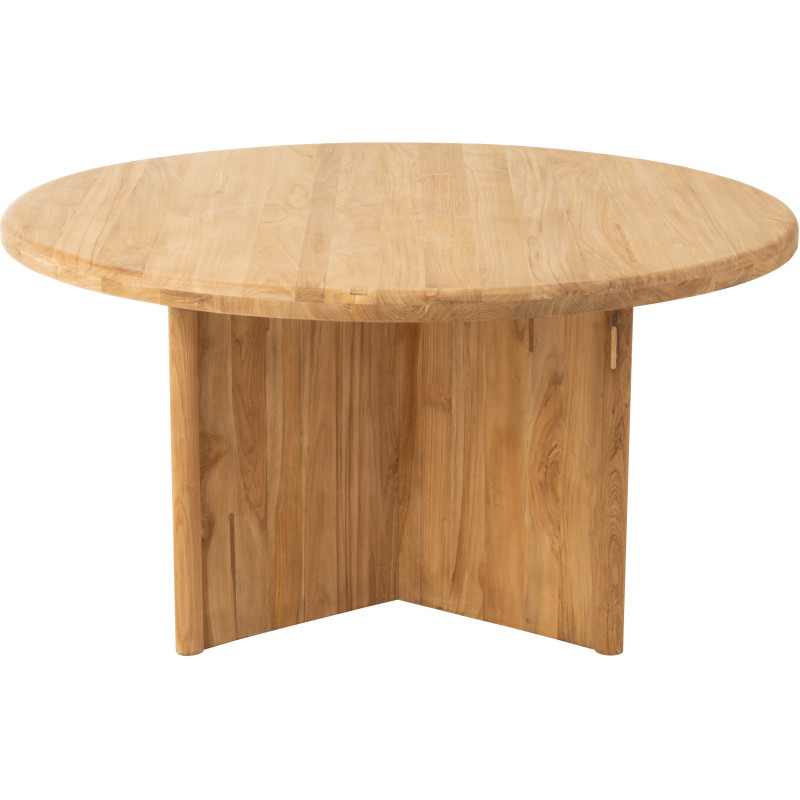 Table à manger Ronde 4 personnes en Bois de teck Naturel Maelie - 2