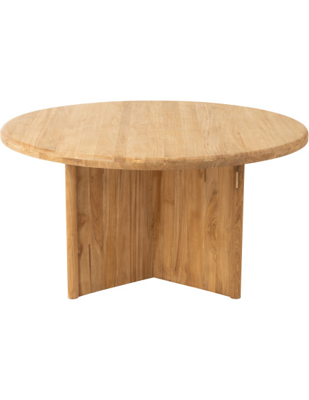 Table à manger Ronde 4 personnes en Bois de teck Naturel Maelie - 2