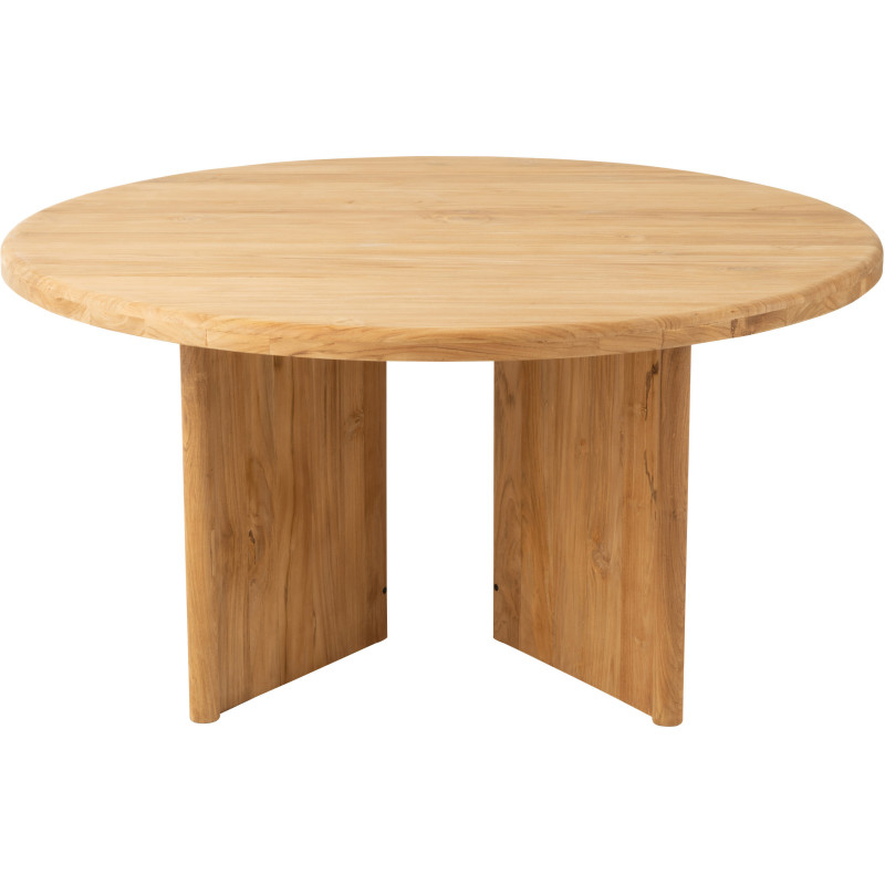 Table à manger Ronde 4 personnes en Bois de teck Naturel Maelie - 3