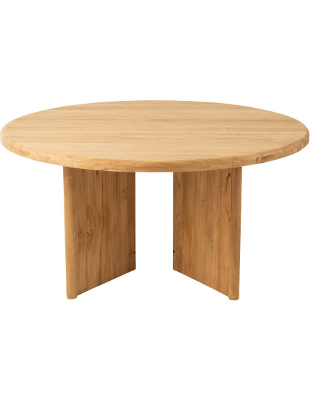 Table à manger Ronde 4 personnes en Bois de teck Naturel Maelie - 3