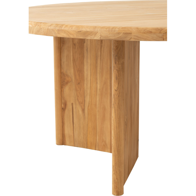 Table à manger Ronde 4 personnes en Bois de teck Naturel Maelie - 4