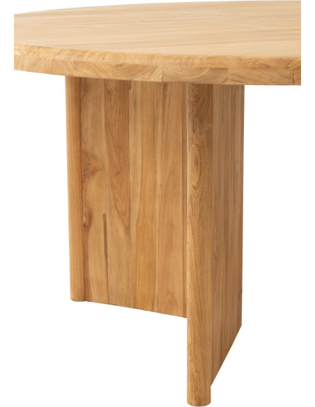 Table à manger Ronde 4 personnes en Bois de teck Naturel Maelie - 4