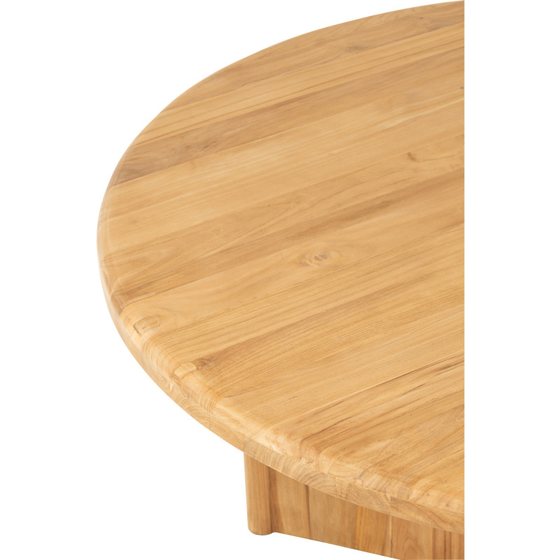 Table à manger Ronde 4 personnes en Bois de teck Naturel Maelie - 5
