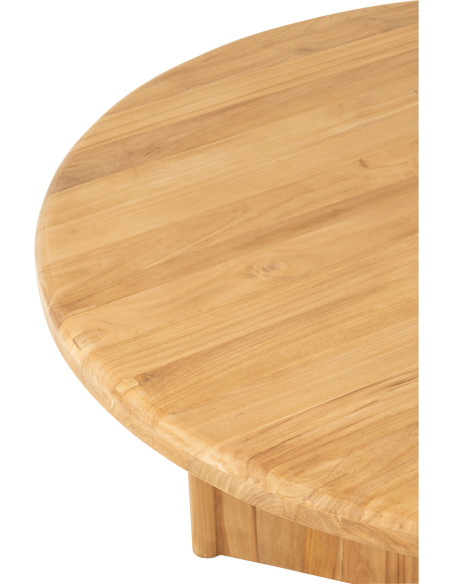 Table à manger Ronde 4 personnes en Bois de teck Naturel Maelie - 5