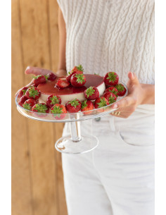 Présentoir pour gâteau Rond sur pied Stellan en Verre Transparent - 1 2