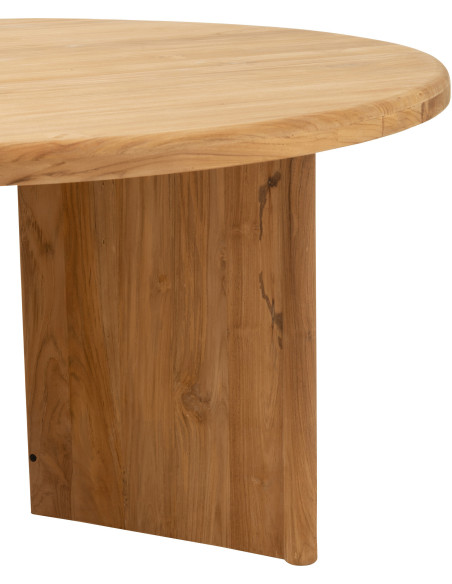 Table à manger Ronde 4 personnes en Bois de teck Naturel Maelie - 6