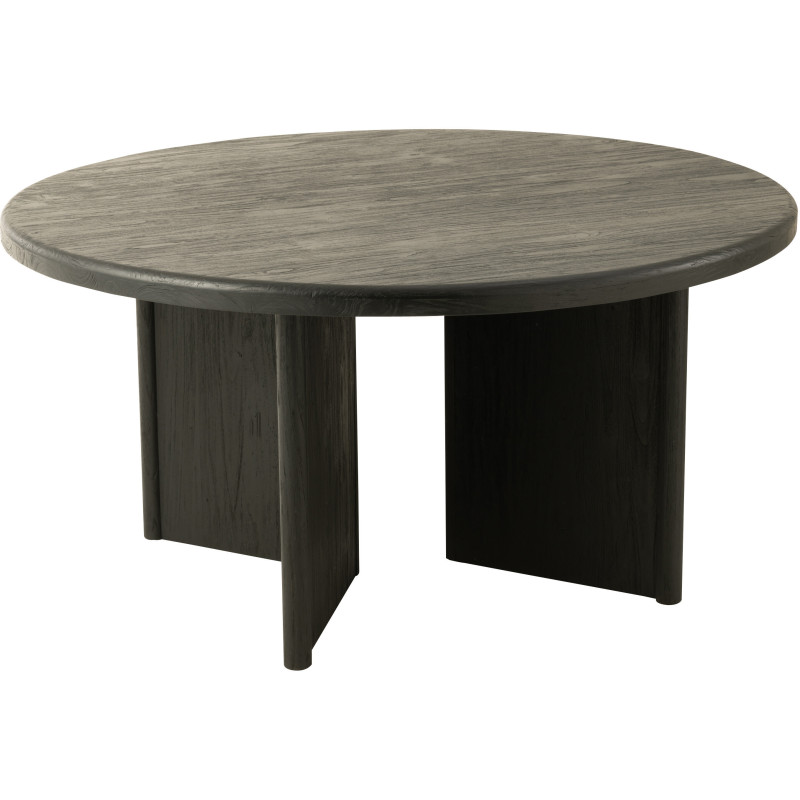 Table à manger Ronde 4 personnes en Bois de teck Noir Maelie - 1