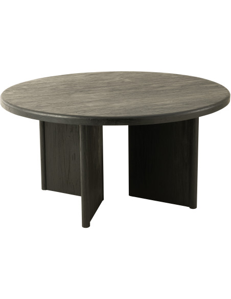Table à manger Ronde 4 personnes en Bois de teck Noir Maelie - 1