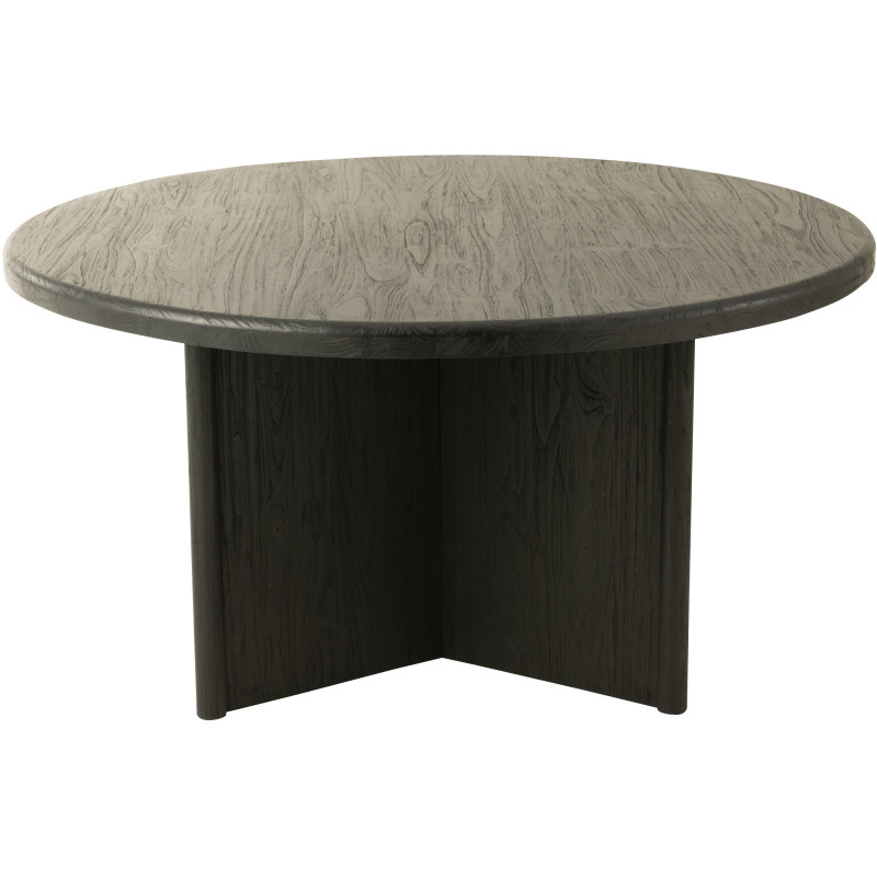 Table à manger Ronde 4 personnes en Bois de teck Noir Maelie - 2