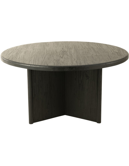 Table à manger Ronde 4 personnes en Bois de teck Noir Maelie - 2