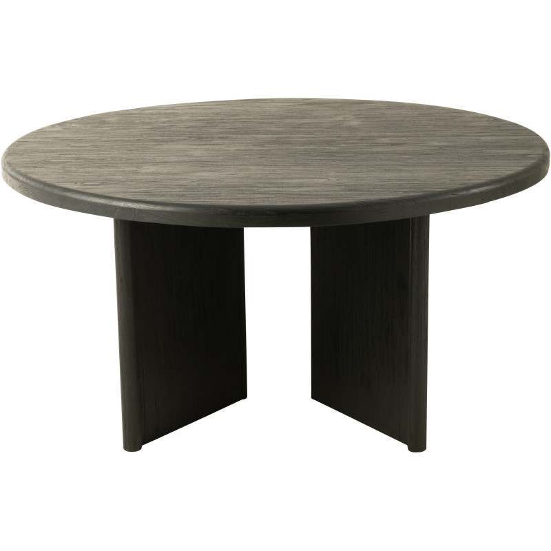 Table à manger Ronde 4 personnes en Bois de teck Noir Maelie - 3