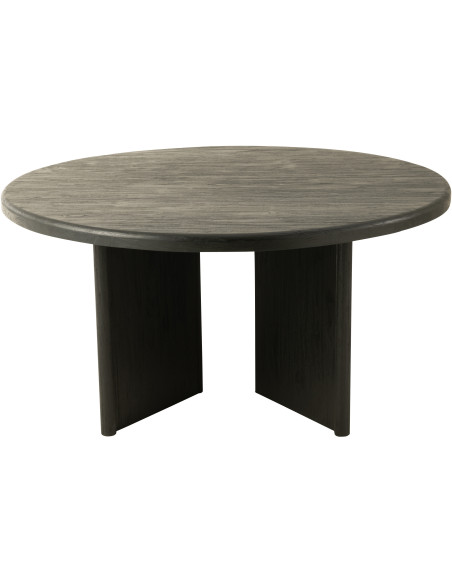 Table à manger Ronde 4 personnes en Bois de teck Noir Maelie - 3