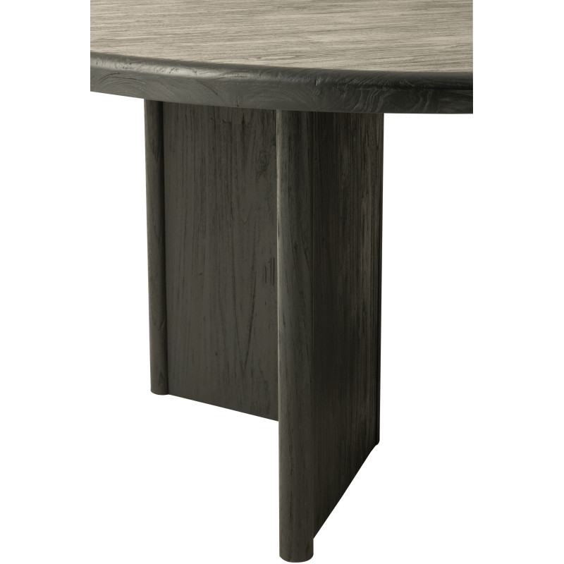 Table à manger Ronde 4 personnes en Bois de teck Noir Maelie - 4