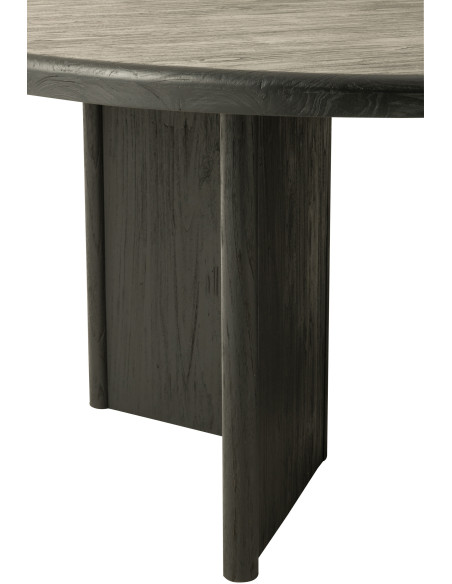 Table à manger Ronde 4 personnes en Bois de teck Noir Maelie - 4