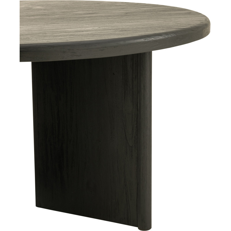Table à manger Ronde 4 personnes en Bois de teck Noir Maelie - 6
